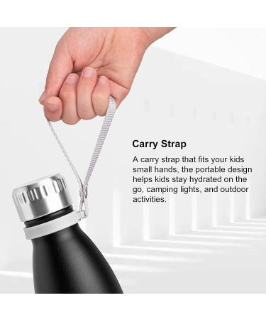 Koodee 9oz Small Stainless Steel Vacuum Insulated Water Bottle for Kids - Matte Black | Leak Proof & Double Wall Insulation - Buy Online on GoSupps.com