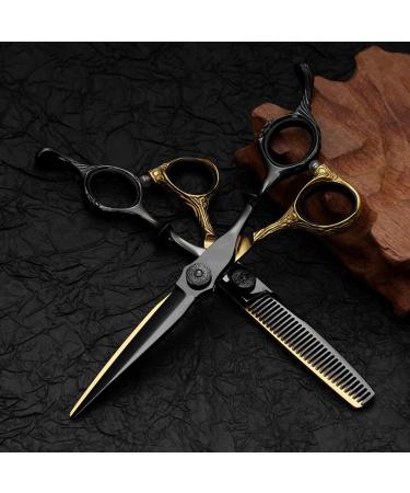 Hair Cutting Scissors 6 Inch 440C Imported Hairdressing Scissors Barber Shop Special Tool Flat Cut 25%-30% Hair Volume Barber Set