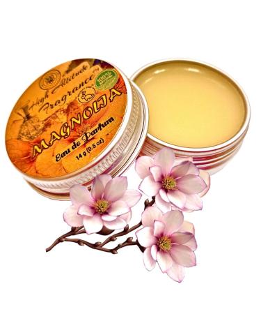 MAGNOLIA Perfume - Eau de Parfum - Solid Balm - Natural Essential Oils Aromatherapy Fragrance (Magnolia Gardenia Boronia Champaca Hyacinth Narcissus Tuberose) - Travel Size Party Gifts - 0.5oz