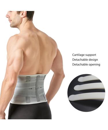 Buy XL Grey Back Brace - Breathable Design with Removable Lumbar Support for Effective Lower Back Pain Relief - Ships Internationally - Buy Online on GoSupps.com