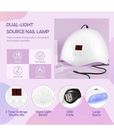 PEACECOLOR Gel Nail Kits Full Set for Beginners 20 PCS Gel Nail Polish Set with 36W Lamp Starter Kit and Top Base Coat Manicure Tools Nail Decorations Nail Art Design Kit Gift for Women kit-11 - Buy Online on GoSupps.com