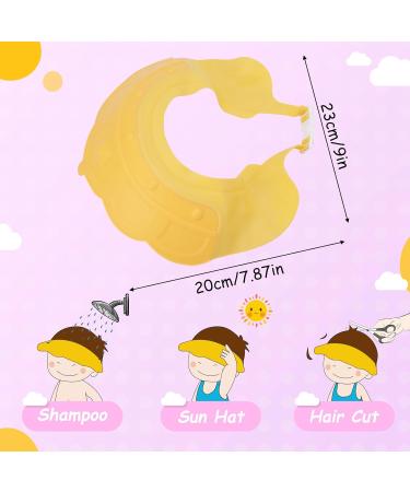 Baby Shower Cap Shield Waterproof Safety Soft Silicone Kids Bathing Shampoo Hat Adjustable Cute Crown Pattern Shower Cap for 0-9 Years Old Children Boys Girls Eye and Ear Protection (Yellow) - Buy Online on GoSupps.com