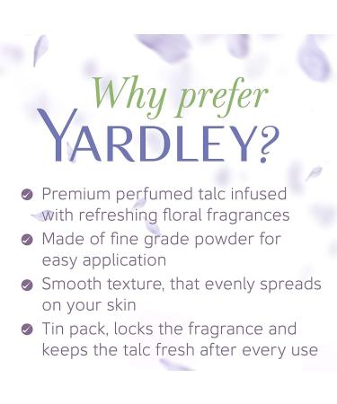 Yardley London Fresh Floral Fragrance Locked in a Fine & Silky Perfumed Talcum Powder (Yardley London English Lavender Pack of 2 250Gram) - Buy Online on GoSupps.com