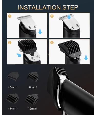 PRITECH Body Trimmer for Men Beard Trimmer for Men Rechargeable Shavers for Men Electric Razor for Men Cordless Hair Clippers Waterproof Body Trimmer with Standing Recharge Dock(Black) - Buy Online on GoSupps.com