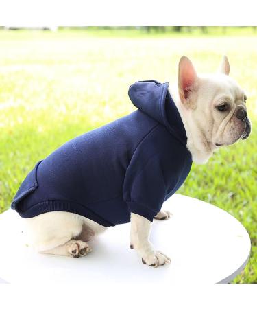 Dog Hoodie with Pocket - Navy Blue Sweater for Small, Medium, Large Dogs | Pet Winter Coat - Buy Online on GoSupps.com