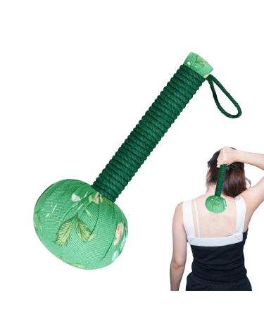 Bajbumgn mugwort hammer herbal handheld manual massage hammer massage tools wormwood massage stick for body neck and back relieves tiredness green 26cm