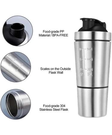 Tasse en acier inoxydable tasse bascule tasse d'ext rieur double couche d tachable tasse de sport tasse de bouteille d'eau outil de cuisine tasse de mixeur(Silver) - Buy Online on GoSupps.com