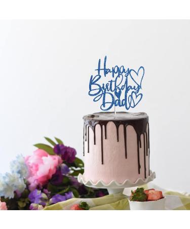 Tenhaisi Blue Glitter Happy Birthday Dad Cake Topper Happy Father's Birthday Cake Decoration Dad Party Decoration Dad Happy Birthday Party Decoration Supplies - Buy Online on GoSupps.com
