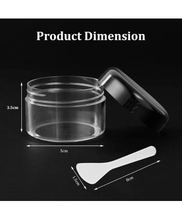 Plastic Cosmetic Jar 12 * 50ml Transparent & Visible Sample Container Jar Black Screw Cap Bottle with Sticker & Small Spoon Suitable for Cosmetic/cream/gel/paste/beads/mineral Items Etc. 12pcs Black 50ml - Buy Online on GoSupps.com