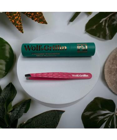 Wolf & Griffin Mini Tweezer - Stainless Steel Electric Pink | Professional Eyebrow Tweezers for Men & Women, Ideal for Facial Hair Removal - Buy Online on GoSupps.com