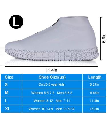 Waterproof Reusable Foldable Shoe Covers with Zipper - Gray, Sizes L (Women 8-12, Men 7-11) - Buy Online on GoSupps.com