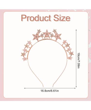 Stars Headband Glittering Star Band Halo Headband Sparkling Tiara Crown Rhinestone Headpiece Goddess Headpiece Headwear Bridal Party Costume Wedding Hair Hoop Accessories for Women Girls (Rose Gold) - Buy Online on GoSupps.com