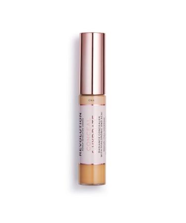 Makeup Revolution Conceal & Hydrate Concealer  Infused with Hyaluronic Acid  Dewy finish  C9.5 For Medium Skin Tones  Vegan & Cruelty-Free  0.45 fl.oz