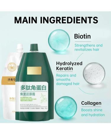 2 In 1 Portable Hair Conditioner Mask Keratin Hair Mask 2 Pcs Peptide Deep Conditioner Treatment For Damaged Dry Color Treated Hair Intensive Repair & Hydration - Buy Online on GoSupps.com