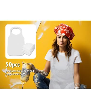 Kellegour 50PC Disposable Bibs for Adults PE Coated Eating Bibs for Seniors & Children | International Shipping - Buy Online on GoSupps.com