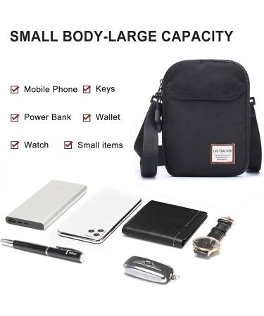 Mini Crossbody Shoulder Bag | Unisex Mini Messenger Satchel in Black - Buy Online on GoSupps.com