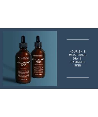Hyaluronic Acid Serum with Vitamins A and C - 4 oz Professional Strength Anti Aging Face Serum - Improves Skin Texture, Moisturizes - New York Biology - Buy Online on GoSupps.com