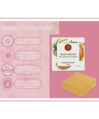 Musk Melon Handmade Natural Bar Soap - Moisturizing Body & Face Soap for Men & Women | 3 Soap Set (7.9 Oz) - International Shipping Available - Buy Online on GoSupps.com