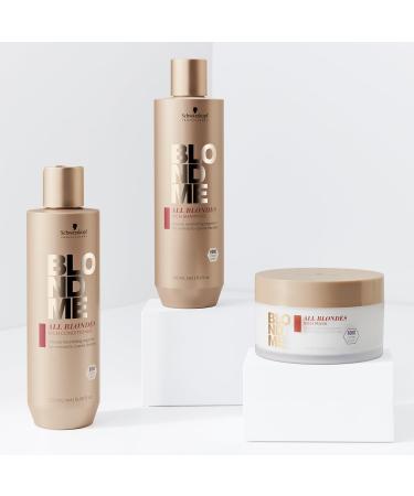 Schwarzkopf Professional BLONDME All Blondes Rich Shampoo Colored Lightened Bleached Hair 3D Bond Creation Technology Cashmere Proteins Smooths Cuticle Nourishing Purifying 300 ml - Buy Online on GoSupps.com