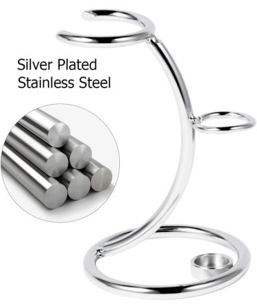 Shaving Razor and Brush Stand Heavy Chrome Shaving Stand Safety Razor Stand Shaving Brush Stand - Holder Stainless Steel Shaving Brush Stand for Safety Razor Storage Shave Brush Holder (Silver) - Buy Online on GoSupps.com