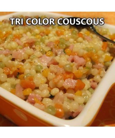 Golden Tri Color Couscous - 100% Natural Non-GMO Pearled Noodles for Mediterranean Salads, Soups & More - 32 Oz - Buy Online on GoSupps.com