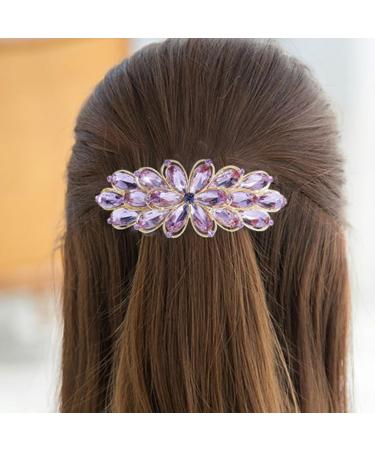MAGICLULU Rhinestone Spring Hair Accessories Sparkle Hair Clips Bride Hair Clip Girl Hair Accessories Vintage Hair Barrettes Hair Decoration Alloy Delicate Big Hairpin Miss Purple - Buy Online on GoSupps.com