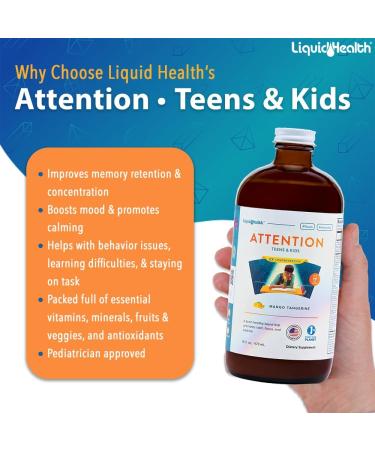 LIQUIDHEALTH Mega Energy B-Complex & Attention Teens & Kids Liquid Vitamin Bundle for Children - Improve Focus & Concentration Boost Mood Increase Natural Energy Levels - Vegan Non-GMO USA Made - Buy Online on GoSupps.com