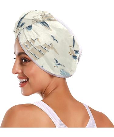 Seagull Boat Hair Towel 2 Pack - Super Absorbent Quick Dry Hair Turbans for Women & Girls | Ideal Hair Drying Solution - Buy Online on GoSupps.com