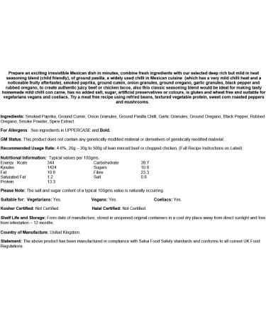 Taco Seasoning - 2.5kg Catering Tub - Buy Online on GoSupps.com