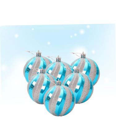 Alipis 6pcs Ornament Glitter Ball Pendant Christmas Ball Pendant Christmas Tree Ball Thread Candy Balls Blue 6.00X6.00X6.00CM - Buy Online on GoSupps.com