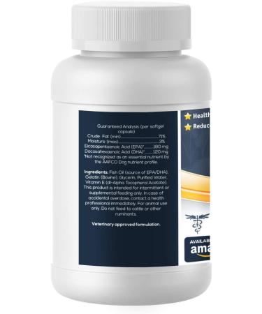 Jungle Pet Omega 3 Fish Oil Softgels for Dogs - 60 ct Medium & Large Dogs - Skin & Joint Support - Buy Online on GoSupps.com