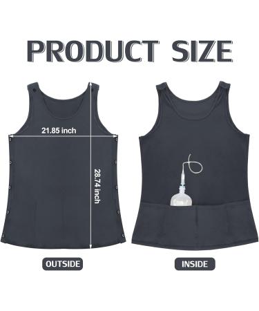 Jiuguva Mastectomy Recovery Tank Top with Drain Pocket - Adjustable Surgical Recovery Shirt for Women (Gray XL) - Comfort & Support for Post-Surgery Care - Buy Online on GoSupps.com