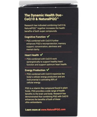 CoQ10 QQ - CoQ10 Plus Natural PQQ (2 Bottles - 60 Vegetarian Softgels) - Buy Online on GoSupps.com