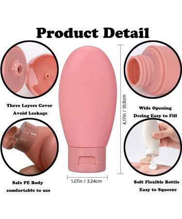DDUP 3 Pcs Travel Bottles Set 60ML Travel Bottles & Containers Small Mini Empty Plastic Squeeze Bottles for Travel Toiletries Shampoo and Conditioner with Storage Bag.(Multicolor) - Buy Online on GoSupps.com