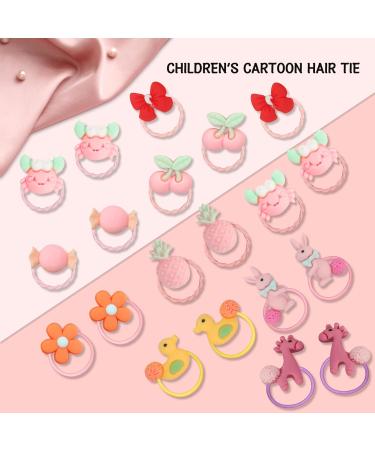 Unaone 40 PCS Cartoon Elastic Hair Bands for Girls - Cute Stretchable Rubber Hair Ties for Kids and Toddlers - Buy Online on GoSupps.com