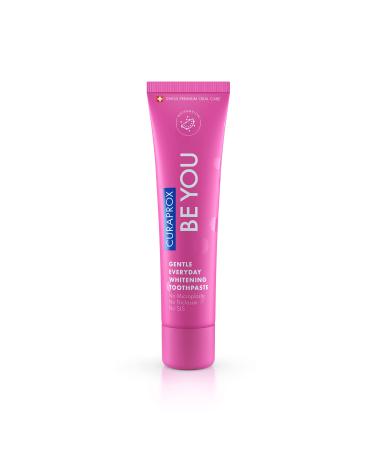 Curaprox be you watermelone whitening toothpaste with a taste of watermelon with menthol vegan 950 ppm fluoride RDA 50 pink 60 ml watermelon 60 g (1 Pack)