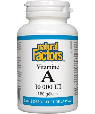 Natural Factors Vitamin A 10000 IU - 180 Softgels for Eye Health & Immune Support - Buy Online on GoSupps.com