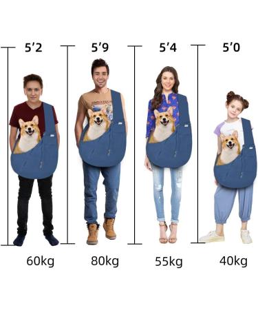 FDJASGY Small Pet Sling Carrier- Hands Free Reversible Papoose Bag with Safety Belt for Dog Cat - Navy Blue - Buy Online on GoSupps.com