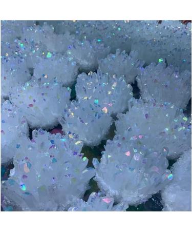 Natural Crystal Cluster Plated White Crystal Cluster Reiki Stone Crystal Tip House Decorative Specimens Crude Mine PEIQIYIN Stone Mineral Specimen 1pc - Buy Online on GoSupps.com