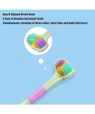 Extra Soft 3-Page Toothbrushes for All-Age Dental Care | V-Shape Non-Slip Handle | Eastuy Green - Buy Online on GoSupps.com