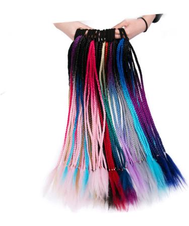 minkissy 3 Sets Curly Wig Human Hair Colorful Wigs Hair Ties Kids Hair Braided Wig Hair Extensions Colored Micro Braid Hair Wig Ponytail Hair Tie Girls Ring Pigtails Ponytail Holder Ring - Buy Online on GoSupps.com