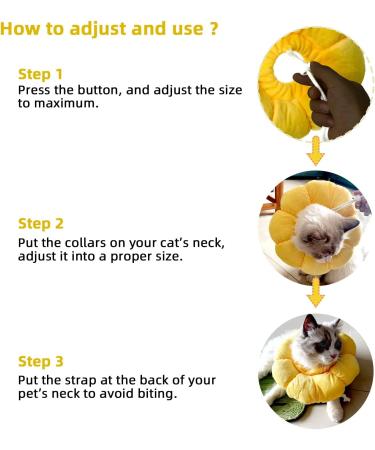 Adjustable IOSPKKIO SCNORCHRAUSE Cat Collar - Soft Sunflower Recovery Cone for Cats & Small Dogs After Surgery - Buy Online on GoSupps.com