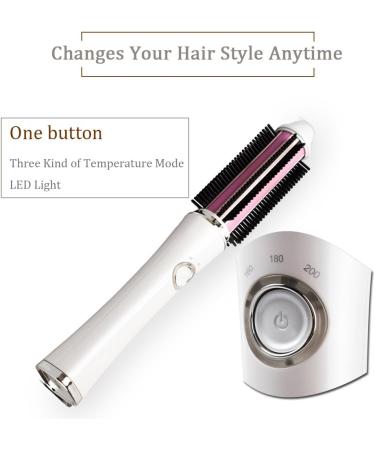 Portable USB Cordless Hair Straightener Curler Comb with 2600mAh Rechargeable Battery Dual Voltage Mini Size for Travel and Bussiness Trip White - Buy Online on GoSupps.com