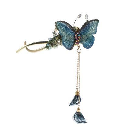 FOMIYES headgear butterfly hair pin fancy hair claw wedding hair bun cage decorative hair clips butterfly hairpin french bun cage bowknot hair clamp retro hair clip alloy girl China tassel