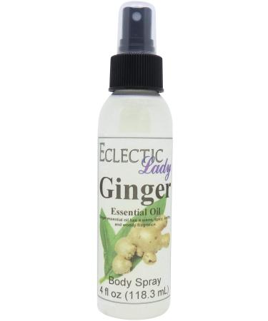 Ginger Essential Oil Body Spray 4 ounces Body Mist for Women with Clean Light & Gentle Fragrance Long Lasting Perfume with Comforting Scent for Men & Women Cologne with Soft Subtle Aroma For Regular Strength 4 Fluid Ounces