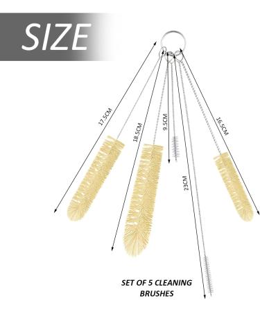 5-Piece Bottle Cleaning Brush Set | Straw & Water Bottle Brushes for Effortless Cleaning - International Shipping Available - Buy Online on GoSupps.com