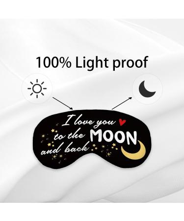 Shop Kdqua 'I Love You to The Moon and Back' Silk Eye Mask - Perfect Long Distance Relationship Gift for Girlfriend/Boyfriend | Adjustable Lightweight Blackout Sleep Mask - Buy Online on GoSupps.com