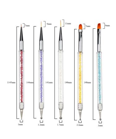 Jinlaili 5 Pieces Nail Art Liner Brush Set - Double Ended Dotting Pen & Tool for Creative Nail Designs - International Shipping Available - Buy Online on GoSupps.com