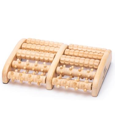 Theraflow footmuff roller wood incl. Foot reflex zone card - circulatory -promoting foot massage device foot massage heel spur Massage device for feet foot reflex zone massage device made of real wood X -Large - Buy Online on GoSupps.com