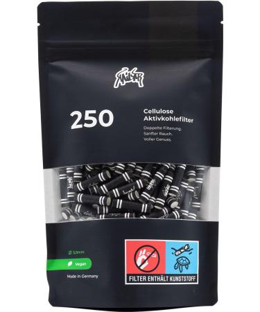 Kailar 250 Black Cellulose Activated carbon filter Slim (5.9 mm) with vegan activated carbon made of coconut shells |For a low -pollutant and gentle smoking experience without clogging (cold resistance) - Buy Online on GoSupps.com